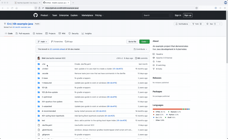 Adding the file .che/che-editor.yaml in a git repository