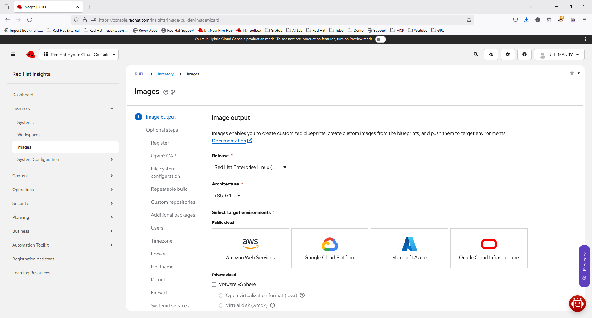 Figure 2: New image output options page.